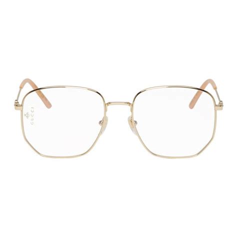 gucci gold & pink square glasses|Gucci gold jewellery.